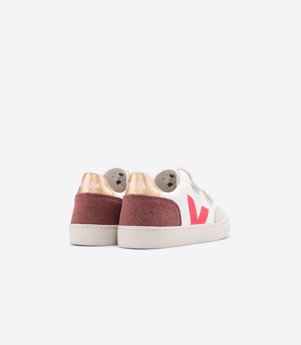 Veja Trainers Kids White - V-12 Velcro Chromefree - PADR-37580